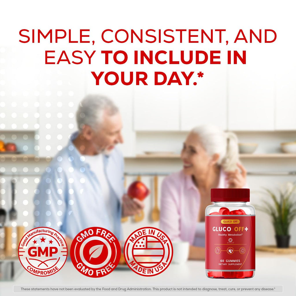 (2 Pack) Gluco Off Gummies - GlucoOFF + Advanced Formula Premium All Natural Ingredients Maximum Strength, Daily Support Gummys Vitamins for Health and Wellness Reviews, 120 Gummies for 2 Months
