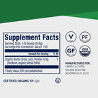 Vimergy Barley Grass Juice Powder Dietary Supplement - 0.8g per Serving (150 Servings) – Clean Superfood Formula – Promotes Cardiovascular Health* – Organic, Vegan & Gluten-Free – Travel Size 120g