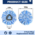 6 Pack Mop Replace Head, Mop Head Replacement, Microfiber, Machine Washable, Easy to Replace and Deep Cleaning, 313