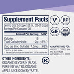 VIMERGY USDA Organic Zinc Supplements for Women & Men (7.5mg Liquid Zinc Per Serving) Fast-Absorbing Immune Support, Promotes Healthy Bones & Skin, Vegan