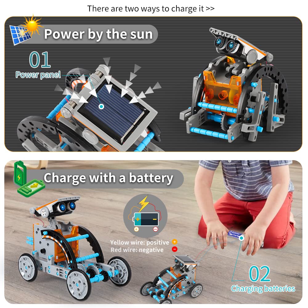 Lucky Doug Solar Power Kits Toys for Boys Ages 8-13, STEM Robot Kit Toys Gifts for Kids 8 9 10 11 12 13 Years, Educational Building Science Experiment Set Birthday for Kids Boys Girls
