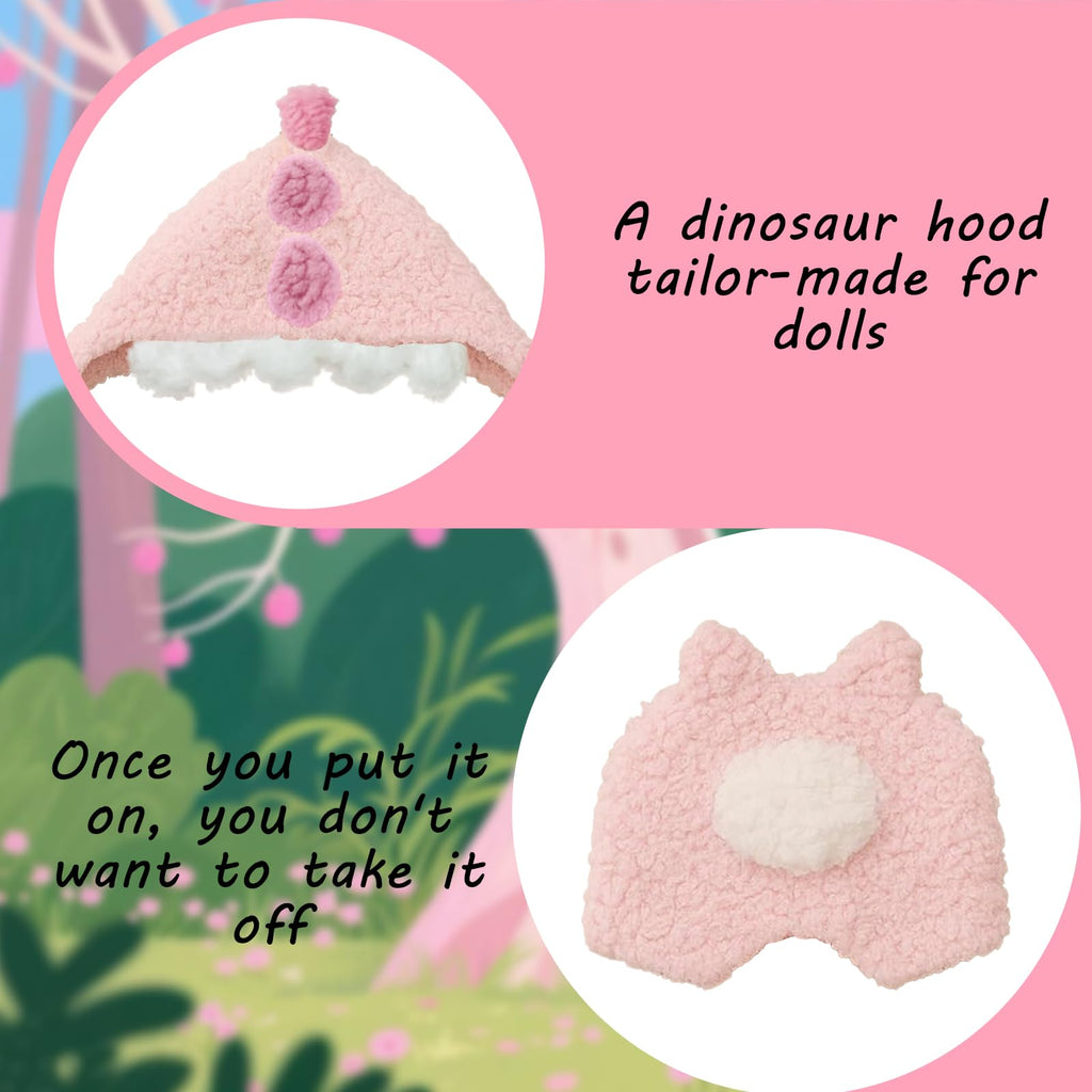 Zimomo Clothes for labubu Dolls - Cute Green Dinosaur Outfit for 6.7 Inch (17cm) (Doll Not Included) - Perfect for Collectors and Dress-Up (Green Dinosaur Set)