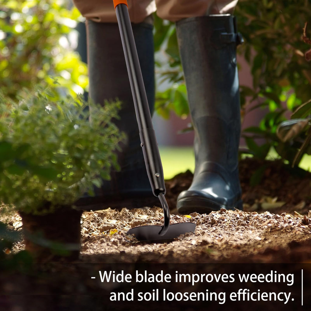 AgroPro Hoe Garden Tool, Heavy Duty Garden Hoe for Weeding, Metal Garden Hoe with Long Handle, 58 Inches