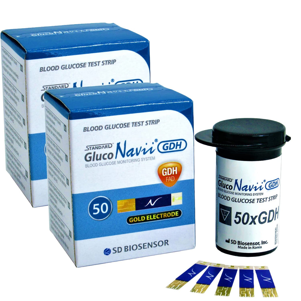 GlucoNavii Blood Glucose Test Strips, 100 Count – Blood Sugar Test Kit Replacement for GlucoNavii Glucometer – No Re-Coding – Fast 5-Second Results – Accurate Blood Sugar Test Strips – Long Expiry