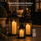 ANGELLOONG Flickering Flameless Candles, Realistic Battery Operated Candles with Remote and Timer, Set of 3 LED Candles for Fall Room Home Wedding Decor Centerpieces Table Party Christmas Decorations