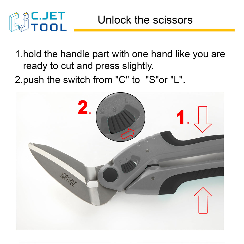 C.JET TOOL 10" Heavy Duty Scissors - Carpet Cutter, Industrial Multipurpose for Cardboard, Leather, Pruning, Gardening - Professional Soft Grip Stainless Steel (Black)