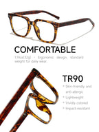 Icesor Oversized Square Blue Light Glasses for Woman Men fashion Rectangle Chic Preppy Look Chic Frame Reduce Eyestrain Protection for TV/Computer/Gaming Athena Style
