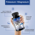 Potassium Magnesium Supplement 1000mg,Magnesium Potassium Zinc for Leg Cramps,High Absorption Magnesium Complex,Vegan (60 Capsules)