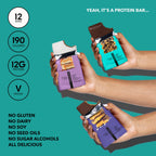 TRUBAR Vegan Protein Bar Variety Pack, Assorted Flavors, Peanut Butter, Macchiato, Cookie Dough, Gluten Free, Vegan Protein Snacks, 12G Plant-Based Protein, High Fiber, Healthy Protein Bars, 12 CT