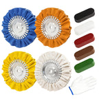 Tnisesm 10Pcs 8" Airway Buffing Wheel, Aluminum Polishing Kit in Diameter 5/8 inch Arbor Hole, Metal Polishing Wheel for Angle Grinder
