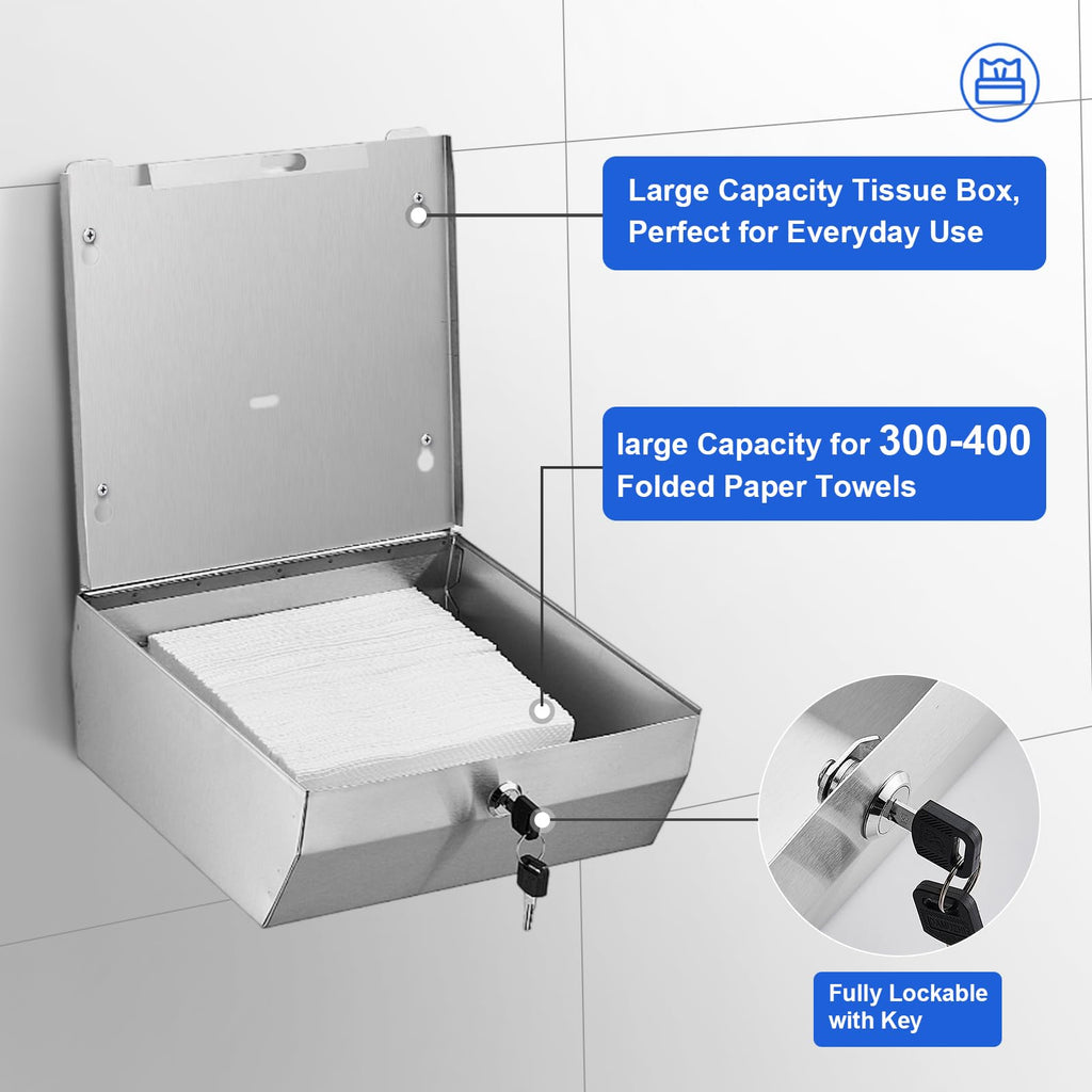 DUTYWORKS Commercial Paper Towel Dispenser, 304 Stainless Steel