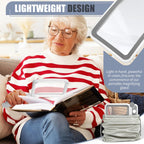 AKKYCVS Magnifying Glass with Light, Rechargeable 5X Large Page Magnifier for Reading, Folding Handheld Dimmable, LED Lighted Rectangle Magnifier for Reading Book Small Print for Seniors Low Vision
