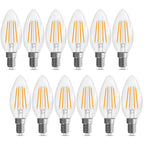 GvvooHome E12 Candelabra Bulb 40 watt Equivalent, E12 LED Bulb Non-Dimmable Chandelier Light Bulbs, B10 Candle Light Bulbs 2700K Soft White, 90+CRI, 400LM, Cear Glass, 12 Pack