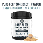 16oz Bone Broth Protein Powder From Grass Fed Beef - Unflavored, Single Ingredient - Rich in Collagen, Glucosamine, Gelatin, Paleo Protein Powder, Gut-Friendly, Non-GMO Ingredients, Dairy-Free Protein