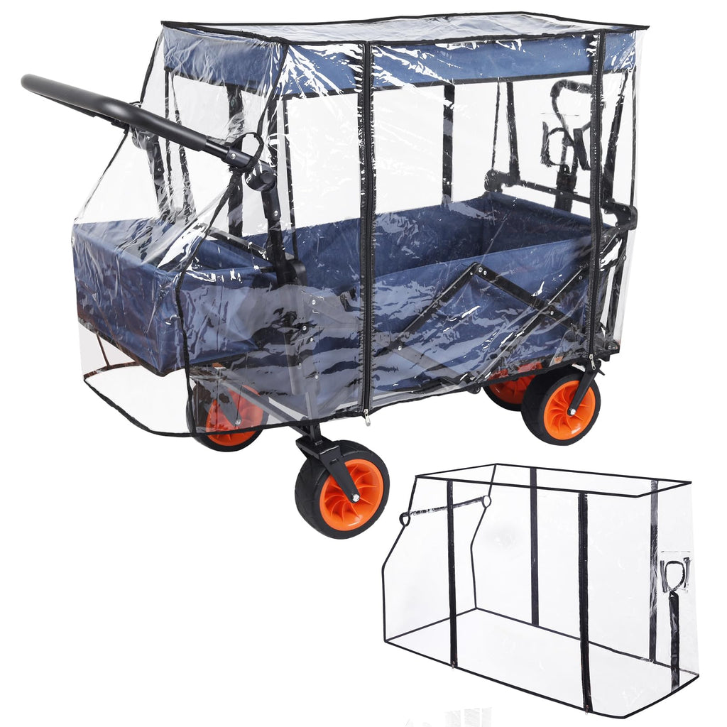 Waterproof Collapsible Wagon Rain & Sun Cover - Windproof UV-Resistant Canopy for Stroller/Trolley/Cart Accessories, Suit for Camping Picnic Garden Use