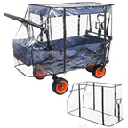 Waterproof Collapsible Wagon Rain & Sun Cover - Windproof UV-Resistant Canopy for Stroller/Trolley/Cart Accessories, Suit for Camping Picnic Garden Use