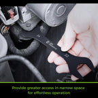 Der Erwachte Super-Thin Open End Wrench Set, Metric, 8-Piece,6mm to 24mm, Black Electrophoretic Coating, with Rolling Pouch