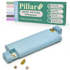 Pillar AM/PM Pill Box Organizer Two Times a Day | Aesthetic 7 Day Tablet Organizer 2 Times A Day | Beautiful Weekly Pill Box for Day and Night Medication (Powder Blue)