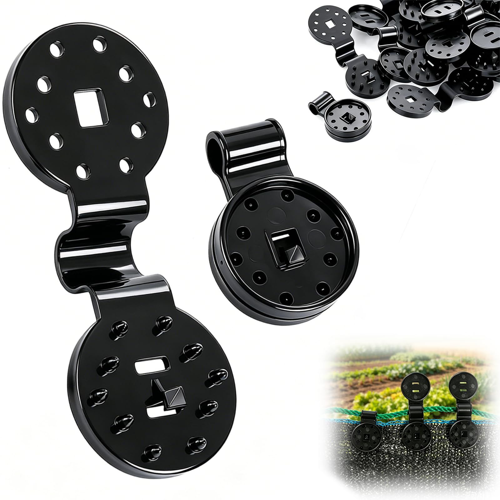 Shade Cloth Clips,2026 New Heavy Duty Round Plastic Lock Grip,Upgrade Windproof Fix Clamps,for Gardening,Greenhouse,Sun Shade Net,Anti Bird Netting Awning Tarp (50Pcs)