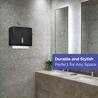 Stardrix Multifold Paper Towel Dispenser Wall Mount (Black) – Large Capacity C-Fold, Trifold, and Folded Commercial Hand Towels Holder for Bathroom & Restroom – Adhesive or Screw Mounted