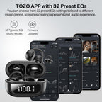 TOZO OpenEarRing Open Ear Earbuds 40H Bluetooth 5.4 Lightweight Comfort