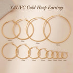 YAUVC 14K Gold Hoop Earrings for Women 14K Gold Earrings for Women 25mm