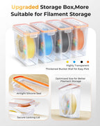 YOOPAI Pro Filament Storage Box – Precision-Fit Airtight Container for Single 1KG Spools, Flat-Lid Design for Stable Stacking, Premium Desiccant Moisture Control, 3D Printer Filament Storage 8 Pack