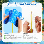 Yexiya 6 Pcs PVC Pool Repair Patches 8.45x5.51 Inch - Heavy-Duty Vinyl Adhesive Patch Kit for Above Ground Pools, Air Mattress, Inflatable Boats, Tents(Ripple,Light Blue)