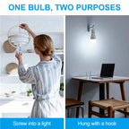 Powfloven E26 Rechargeable Light Bulbs with Remote and USB Charging, 4 Pack