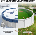 12 ft Round Pool Cover for Above Ground Pools, Above Ground Pool Cover, Swimming Pool Cover, Winter Pool Cover, Keeps Out Debris, Cold and UV Resistant, Supreme Mesh, Navy Blue
