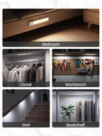 EZVALO Under Cabinet Lighting with Charging Station, 8 inch Motion Sensor Light Indoor, 1100mAh Rechargeable LED Light, 3 Color Temperatures, Dimmable Counter Lights for Kitchen, Closet, Stair (3Pack)
