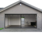 Garage Screen Doors for 2 Car Garage, 16x8 Ft Magnetic Closure Heavy Duty Weighted Bottom Screen Self Sealing Fiberglass Mesh Retractable Net - Easy Assembly & Pass-Through Black