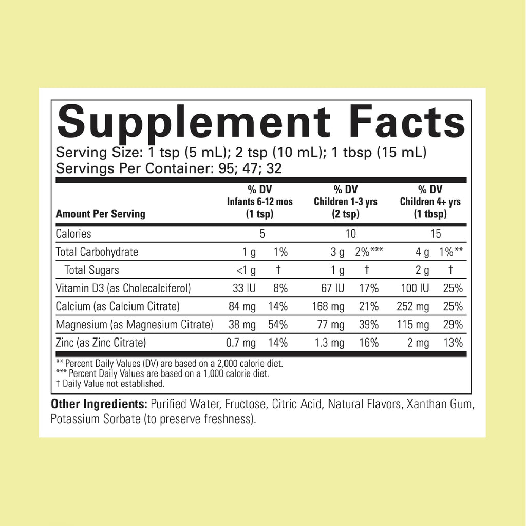 ChildLife Essentials Liquid Calcium Supplement for Kids - Baby Calcium with Magnesium, Zinc, and Vitamin D3 - Orange Flavor, 16 fl oz (6 Pack)