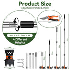 Garden Hoe & Weed Puller Tool with Long Handle, 60 Inch,Manual Weed Remover Tool, 3-in-1 Weed Rake & Grabber & Pruning Shears, Dandelion Gardenia Heavy Duty Uprooting Tool for Yard, Lawn and Garden