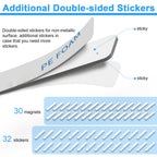 Rare Earth Magnets, Caturledas 30 Pack Heavy Duty Strong Neodymium Magnets with Double Sided Adhesive, Rectangular Bar Magnetic Strip for Window Curtain Indoor Outdoor Light Lamp, 60x10x3 mm, Silver