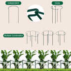 Tall Heavy-Duty 24in Plant Support Stakes - 8 Pack Adjustable Peony Cages & Supports for Outdoor Plants, Half-Round Garden Stakes for Hydrangea, Roses with Extension Stakes