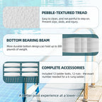 TonGass (6-Pack, White) 18" Universal Swimming Pool Ladder Rung Step Replacement with Stainless Steel Bolts Compatible with Inground Above Ground Pool Heavy-Duty Molded Plastic Ladder Step Parts