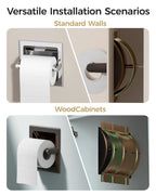 WZKALY Recessed Oil Rubbed Bronze Toilet Paper Holder, Wall Mounted Heavy Duty Pivoting Toilet Paper Roll Holder with Rear Mounting Bracket in Wall, Easy lnstallation, Stainless Steel ORB