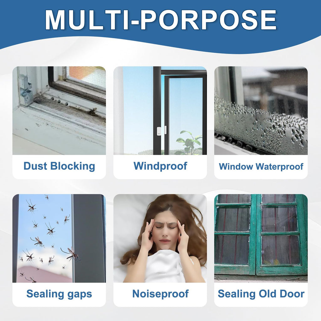 Transparent Window Weather Sealing Tape 3IN x 33 FT Draft Isolation No Residue Removable Adhesive Waterproof Windows Doors Shower Glass AC Units Ideal for Winter Seal & Summer Cold Air Loss Prevention