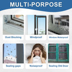 Transparent Window Weather Sealing Tape 3IN x 33 FT Draft Isolation No Residue Removable Adhesive Waterproof Windows Doors Shower Glass AC Units Ideal for Winter Seal & Summer Cold Air Loss Prevention