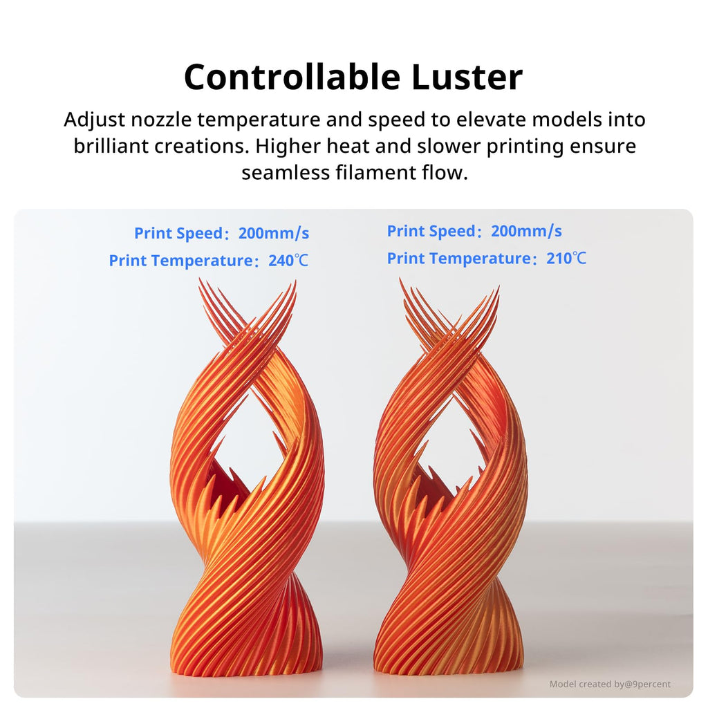 ANYCUBIC Silk Dual Color Pla Filament, 2-in-1 Chrome Coextrusion Color Change 3D Printer Filament 1.75mm Dimensional Accuracy +/- 0.02mm, Silk Texture, 1KG Reusable Spool (2.2 lbs), Black Red