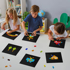 Pokiiulk Classic Baseplates, Peel and Stick Base Plates for Building Bricks, Compatible with Major Brands, Self-Adhersive Base for Bricks 10" x 10", 6 Pack Black…