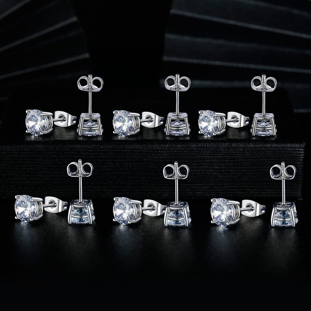 MDFUN Stud Earrings for Women Hypoallergenic Cubic Zirconia Earring 3MM