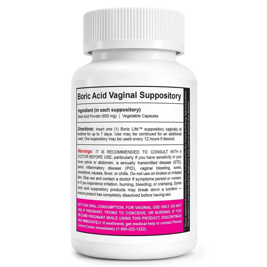 NutraBlast Boric Acid Suppositories - 100% Pure Made in USA - Boric Life Intimate Health Support (14 Count)