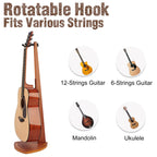 Musbeat Guitar Stand, Mahogany Wood Guitar Stand, Acoustic Guitar Stand Floor for Home Decoration and Studio Display, Electric Guitar Floor Stand for Mandolin, Bass, Guitar Gifts for Men and Women