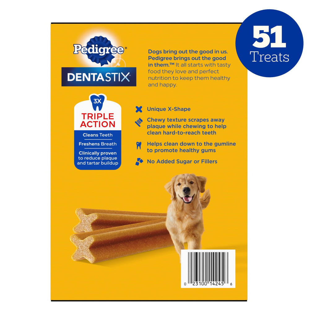 Pedigree Dentastix Large Breed Dental Dog Treats, Variety, 51 Count