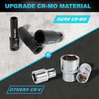 INGJER 1/2" 29PCS Impact Socket Set, Mechanic Tool Set,SAE (3/8"-1") & Metric (10-24mm), Standard & Deep Sockets with Extension Bars. CR-MO Steel, High Torque, Ideal for Truck Bearing Locknut.