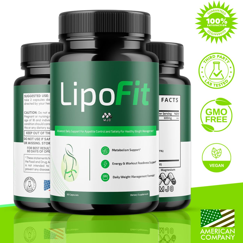 Lipo Fit Capsules, Official Lipo Fit Pills with All Natural Ingredients, Advanced Overall Health and Wellness Vitamin Supplement Formula for Maximum Strength Multivitamin Support (60 Capsules)