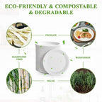 Vplus 350 Pack Paper Plates 6.9 inch 100% Compostable, Heavy-Duty Disposable Paper Plates Bagasse Natural Biodegradable Eco-Friendly Sugarcane(White)