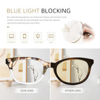 FancyFlower Square Reading Glasses for Women - Blue Light Blocking Reader - Amber Mist - Honey Crystal 2.0x